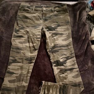 Camo ankle length pants.